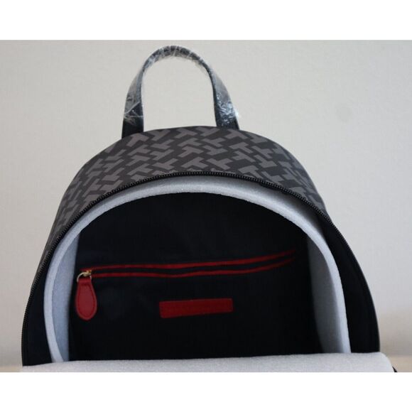 Tommy Hilfiger 69J8944-001 Unisex Black/Gray Allover Logo Print Backpack - Picture 6 of 10